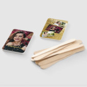 Matig elegant chic black en goudzoet 16 hand f handwaaier (Niet-gemonteerd)