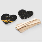 Matig elegant chic black en goudzoet 16 hand f handwaaier (Niet-gemonteerd)