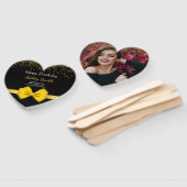 Matig elegant chic black en goudzoet 16 hand f handwaaier (Niet-gemonteerd)