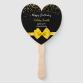 Matig elegant chic black en goudzoet 16 hand f handwaaier (Voorkant)