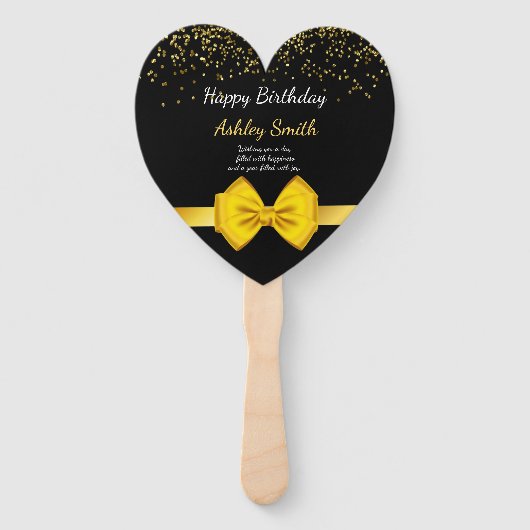 Matig elegant chic black en goudzoet 16 hand f handwaaier (Voorkant)