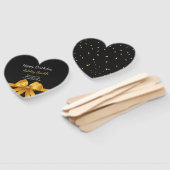 Matig elegant chic black en goudzoet 16 handwaaier (Niet-gemonteerd)