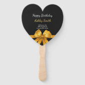 Matig elegant chic black en goudzoet 16 handwaaier (Voorkant)