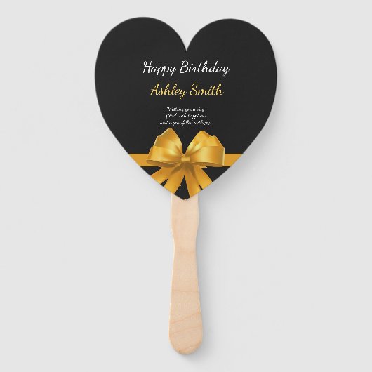 Matig elegant chic black en goudzoet 16 handwaaier (Voorkant)