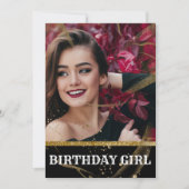 Matig elegant chic black en goudzoet 16 kaart (Voorkant)