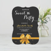 Matig elegant chic black en goudzoet 16 kaart (Staand voorkant)