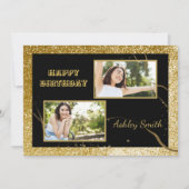 Matig elegant chic black en goudzoet 16 kaart (Voorkant)