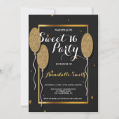 Matig elegant chic black en goudzoet 16 kaart (Voorkant)