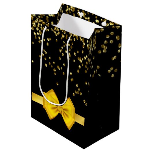 Matig elegant chic black en goudzoet 16 medi medium cadeauzakje (Voorkant Gekanteld)