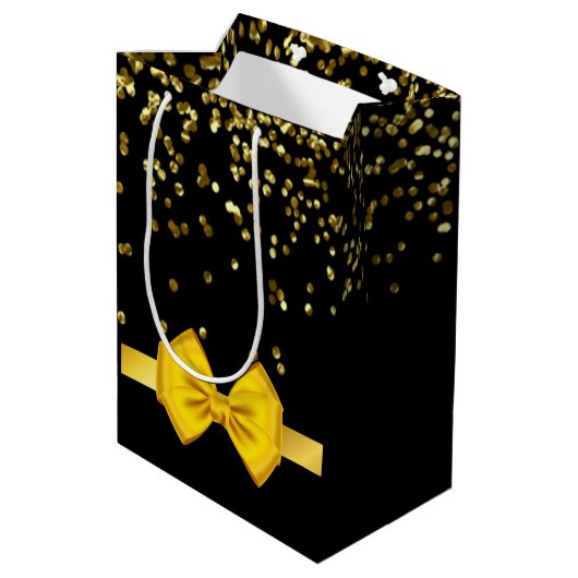 Matig elegant chic black en goudzoet 16 medi medium cadeauzakje (Achterkant Gekanteld)