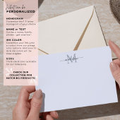 Matig Elegant Chic Girly Script Monogram grijs Notitiekaartje