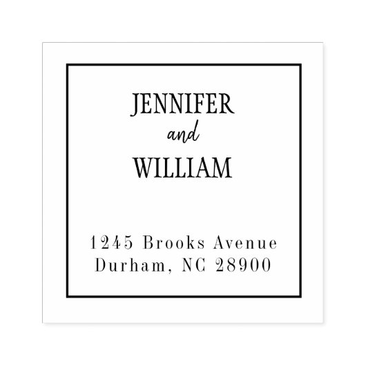 Matig Elegant Couples name Rubber Stamp Rubberstempel (Afrduk)