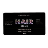 Matig elegant, eenvoudig haarserumlabel etiket (Voorkant)