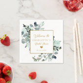 Matig elegant eucalyptus vrijgezellenfeest servett servet (Insitu)