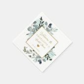 Matig elegant eucalyptus vrijgezellenfeest servett servet (Hoek)