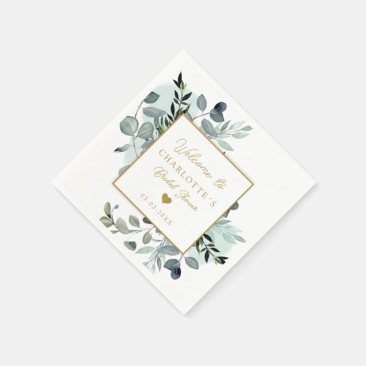 Matig elegant eucalyptus vrijgezellenfeest servett servet (Hoek)