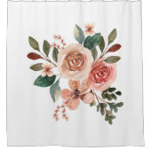 Matig elegant florale waterverf trendy girale roze douchegordijn (Voorkant)