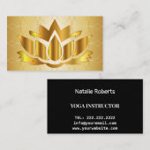 Matig elegant gouden zwarte lotus visitekaartje (Voorkant / Achterkant)