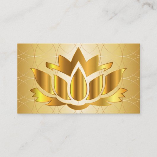Matig elegant gouden zwarte lotus visitekaartje (Voorkant)