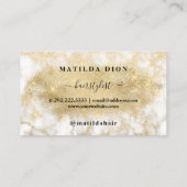 Matig elegant goudglitter marmer visitekaartje (Achterkant)