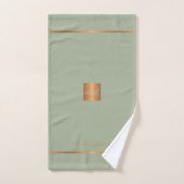 Matig elegant, groen, monogrammed strepen bad handdoek (Handdoek)