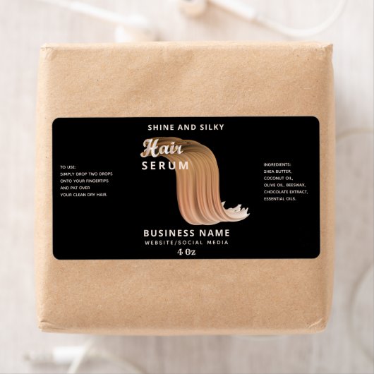 Matig elegant haarserumlabel etiket (Insitu)