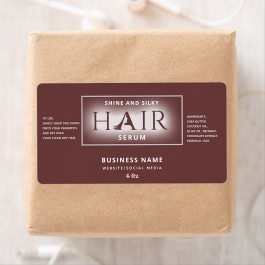 Matig elegant haarserumlabel etiket (Insitu)