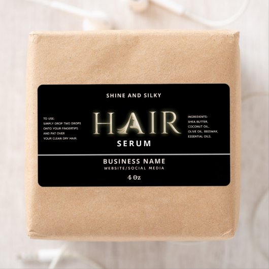 Matig elegant haarserumlabel etiket (Insitu)