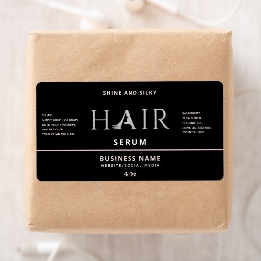 Matig elegant haarserumlabel etiket (Insitu)