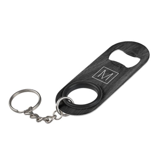 Matig elegant initiaal zwarte houtkorrel mini flessenopener (Voorkant Gekanteld)