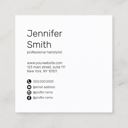 Matig elegant kleurig holografisch haar met gradië vierkante visitekaartje (Achterkant)