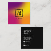 Matig elegant kleurig holografisch haar met gradië vierkante visitekaartje (Voorkant / Achterkant)