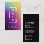 Matig elegant kleurig holografisch haar met gradië visitekaartje (Voorkant / Achterkant)