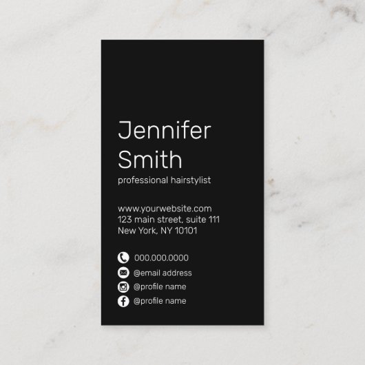 Matig elegant kleurig holografisch haar met gradië visitekaartje (Achterkant)