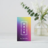 Matig elegant kleurig holografisch haar met gradië visitekaartje (Staand voorkant)
