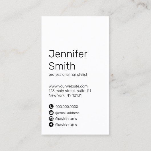 Matig elegant kleurig holografisch haar met gradië visitekaartje (Achterkant)