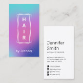 Matig elegant kleurig holografisch haar met gradië visitekaartje (Voorkant / Achterkant)