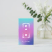 Matig elegant kleurig holografisch haar met gradië visitekaartje (Staand voorkant)