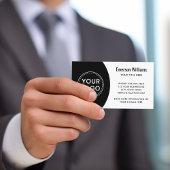 Matig elegant logo minimaal wit en zwart visitekaartje