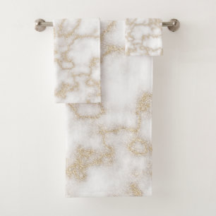 Matig elegant marmer faux gouglitter bad handdoek