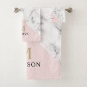 Matig elegant marmermonogram bad handdoek (Insitu)