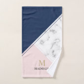 Matig elegant marmermonogram bad handdoek (Handdoek)