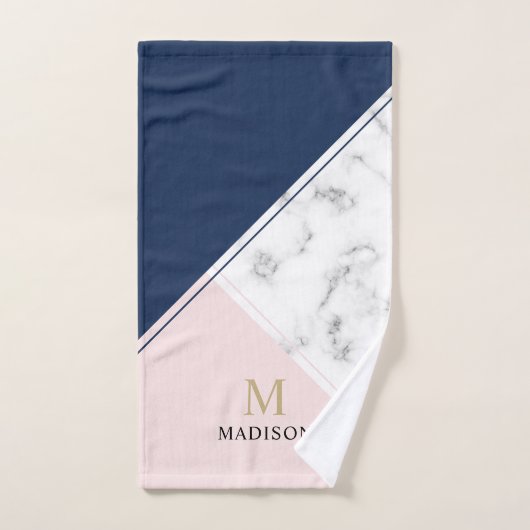 Matig elegant marmermonogram bad handdoek (Handdoek)
