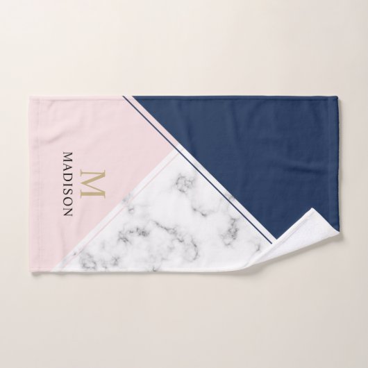 Matig elegant marmermonogram bad handdoek (Handdoek)