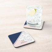 Matig elegant marmermonogram bier onderzetter (Rechterzijde)