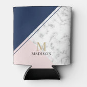 Matig elegant marmermonogram blikjeskoeler (Voorkant)