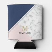 Matig elegant marmermonogram blikjeskoeler (Achterkant)