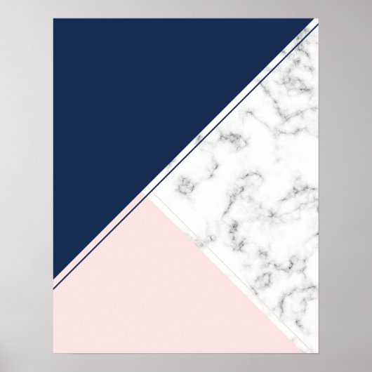 Matig elegant marmermonogram poster (Voorkant)