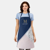 Matig elegant marmermonogram schort (Gedragen)