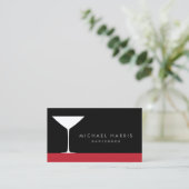 Matig elegant martini cocktail glazen barman visitekaartje (Staand voorkant)